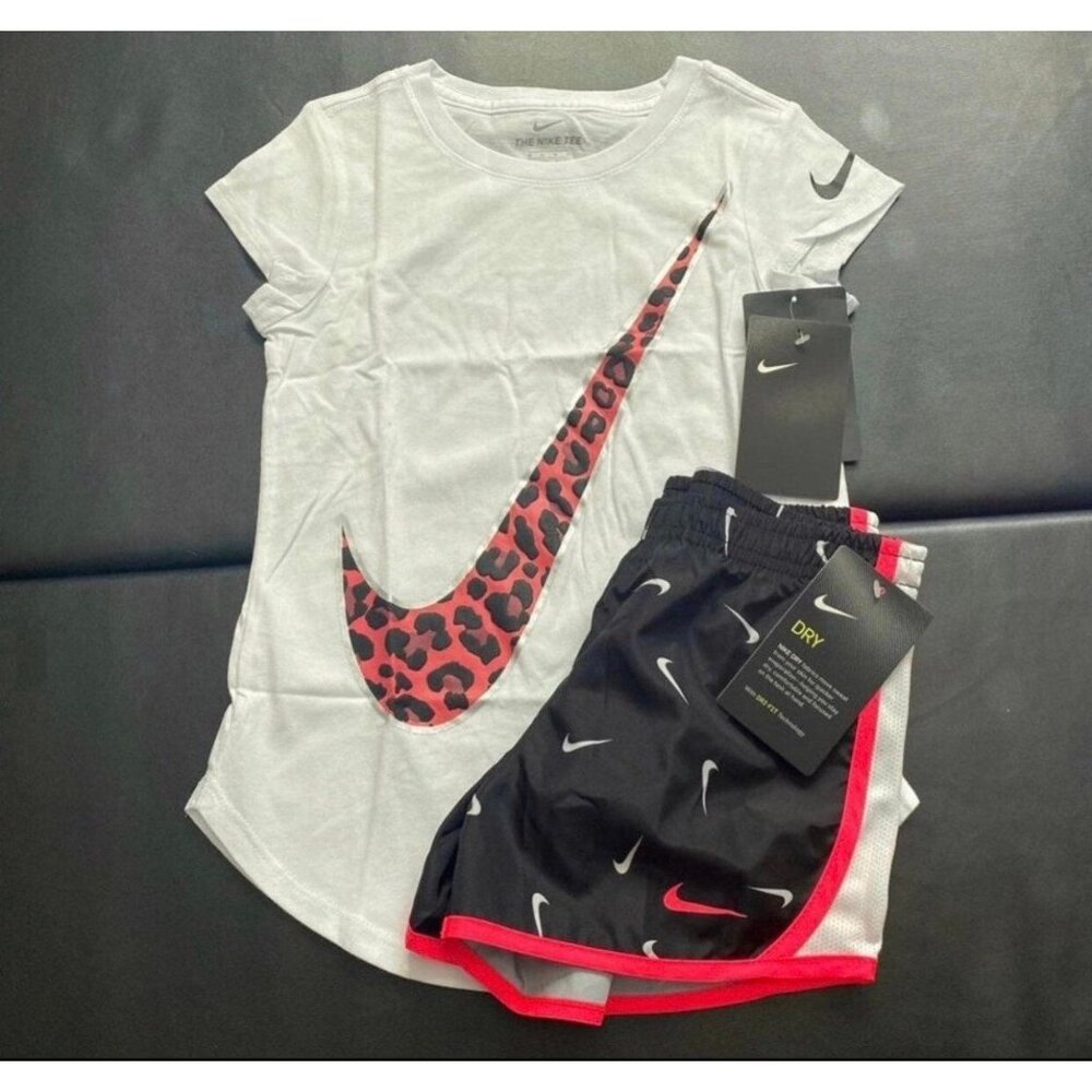 NWT Nike Leopard Print Athletic Set Girls Size 6